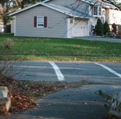 This figure is three images showing paths from the West Memorial school grounds to the nearby residential areas.